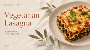 🍝 CAMPUS E571 TABLE — 락토 오보 베지테리언 라자냐 쿠킹 클래스